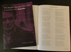 Stephen Spender Prize booklet
